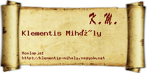 Klementis Mihály névjegykártya