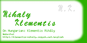 mihaly klementis business card